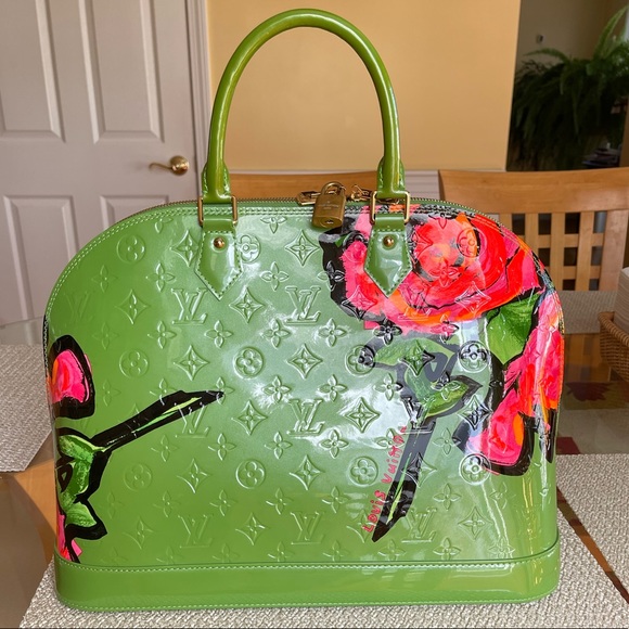 Louis Vuitton Green Floral Tote - Picture 4 of 10